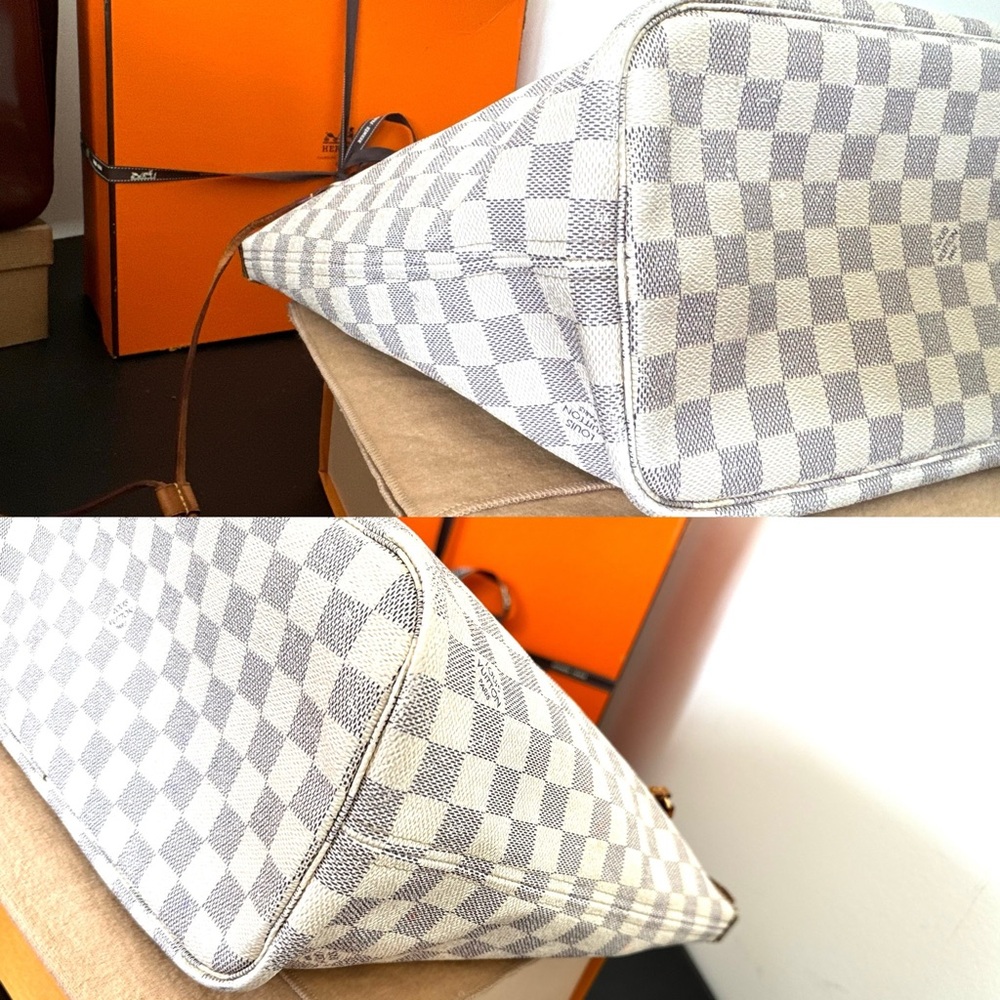 Authentic Louis Vuitton Neverfull Damier Azur Tote Bag Made in France SA0121 - Picture 12 of 16